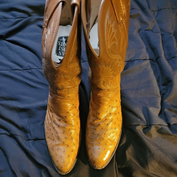 Dan Post - men's ostrich skin cowboy boots - size 12D.